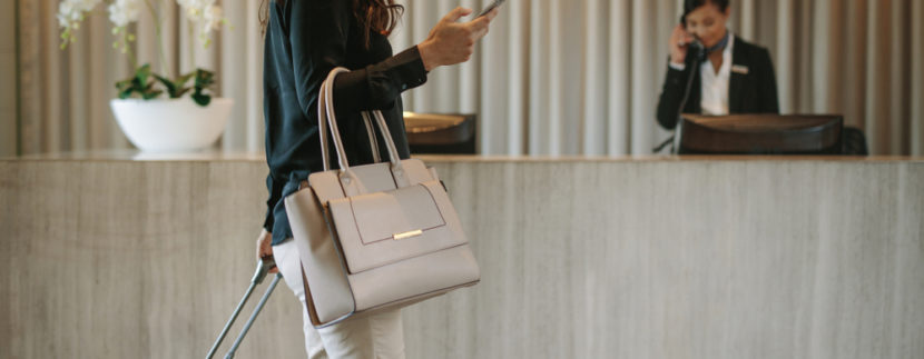 Woman at hotel lobby